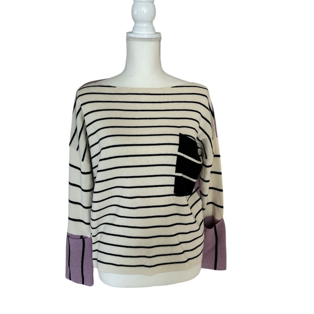 Anthropologie Colorblock Striped Sweater Size MP